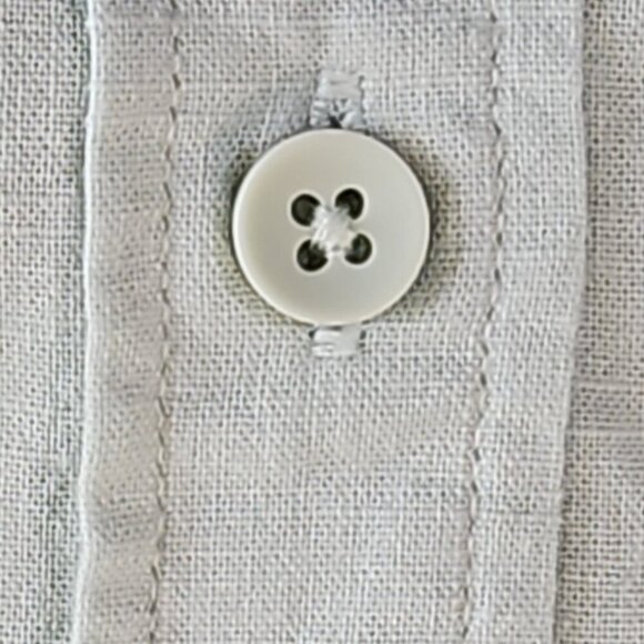 Jekaoyi Shirt Men's XL Long Sleeve Pistachio Linen Blend Button Down Solid Plain - Picture 3 of 16